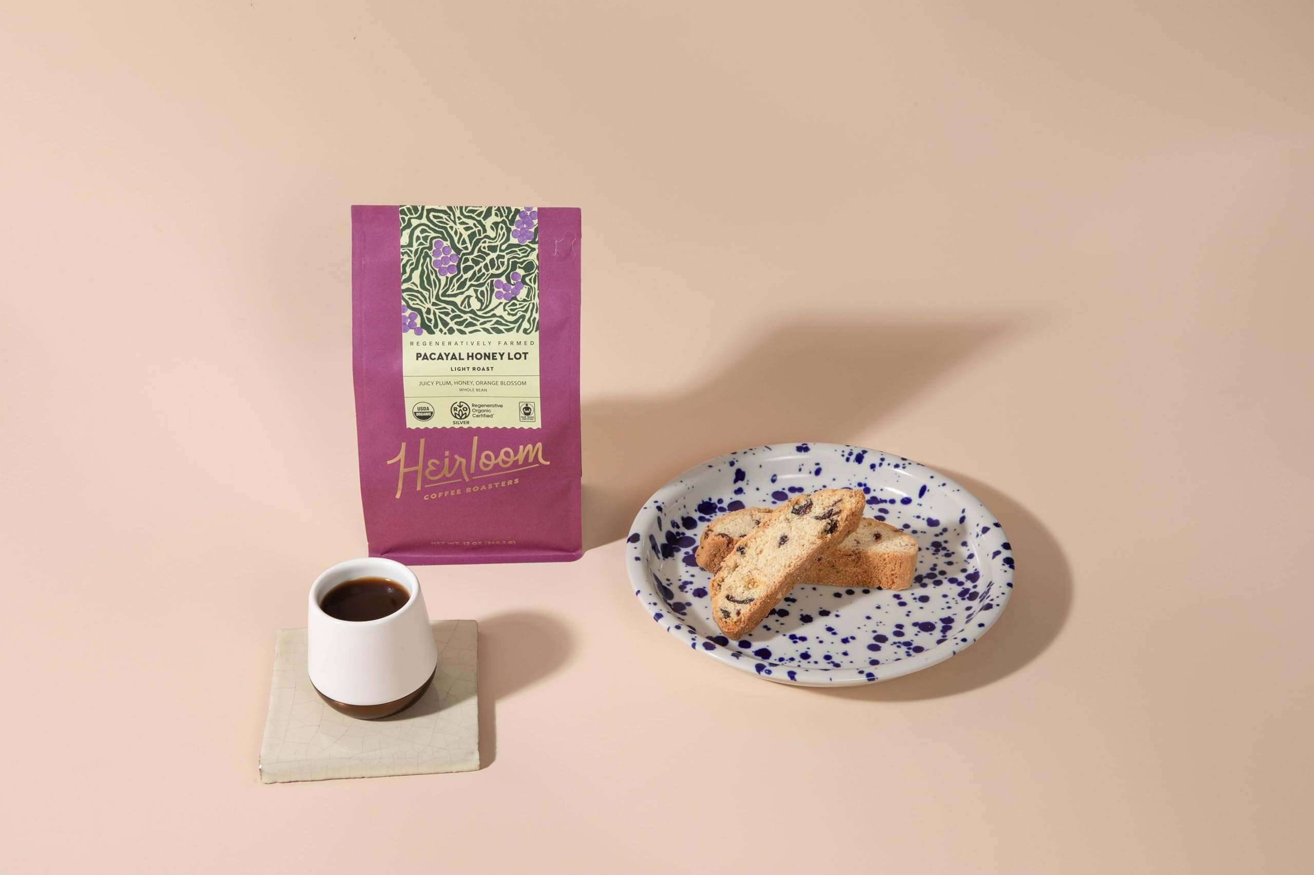 Heirloom Roasters Pacayal Honey Lot Light Roast Whole Bean Coffee Regenerative Certified