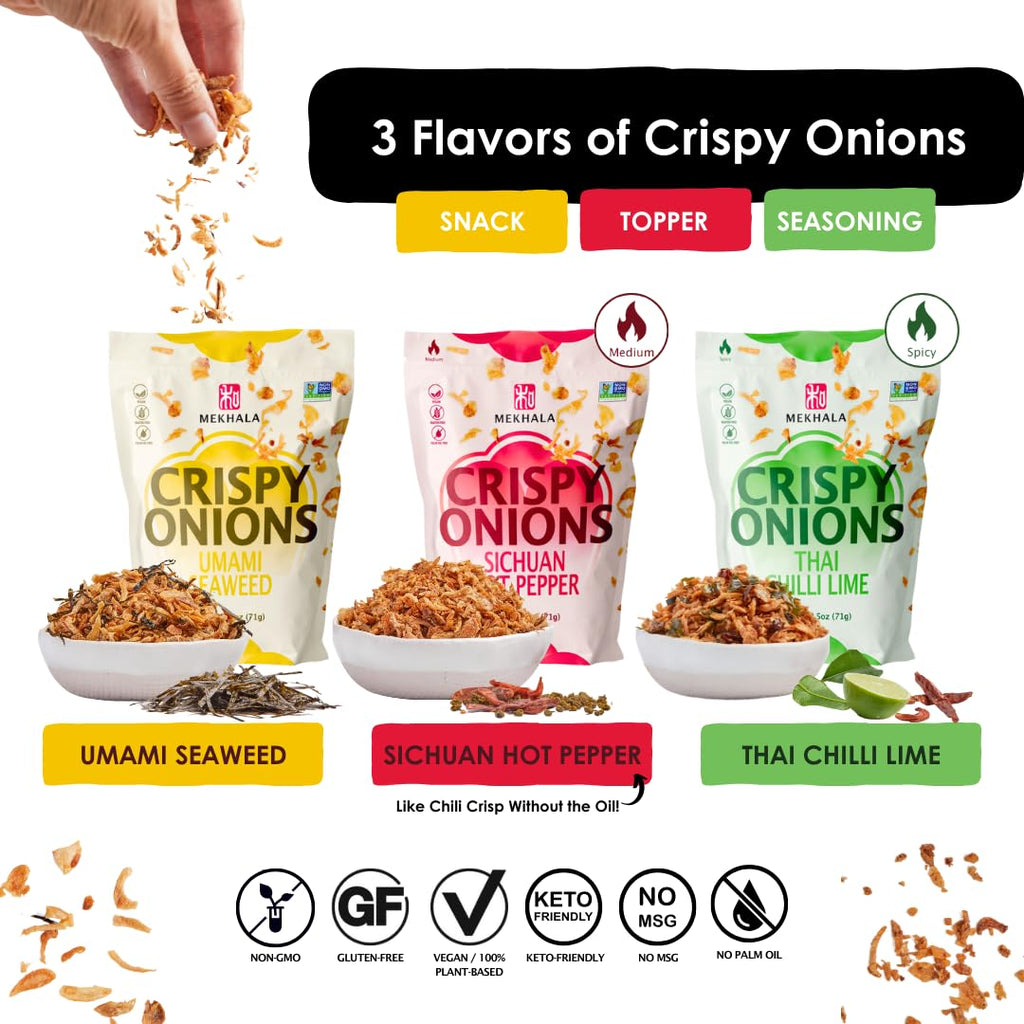 Crispy Onions Salad Toppings Crunchy Fried For All-Purpose Seasoning Like Ramen Rice