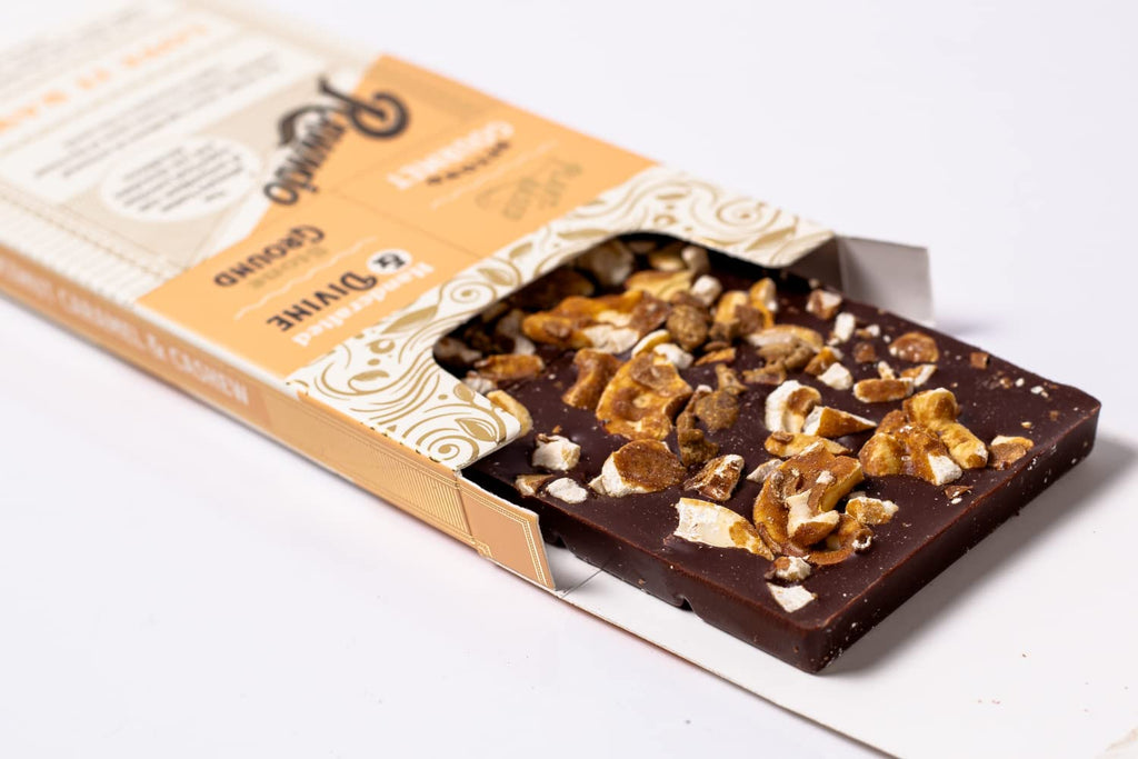 Coconut Caramel & Crushed Cashew Bark . Raw
