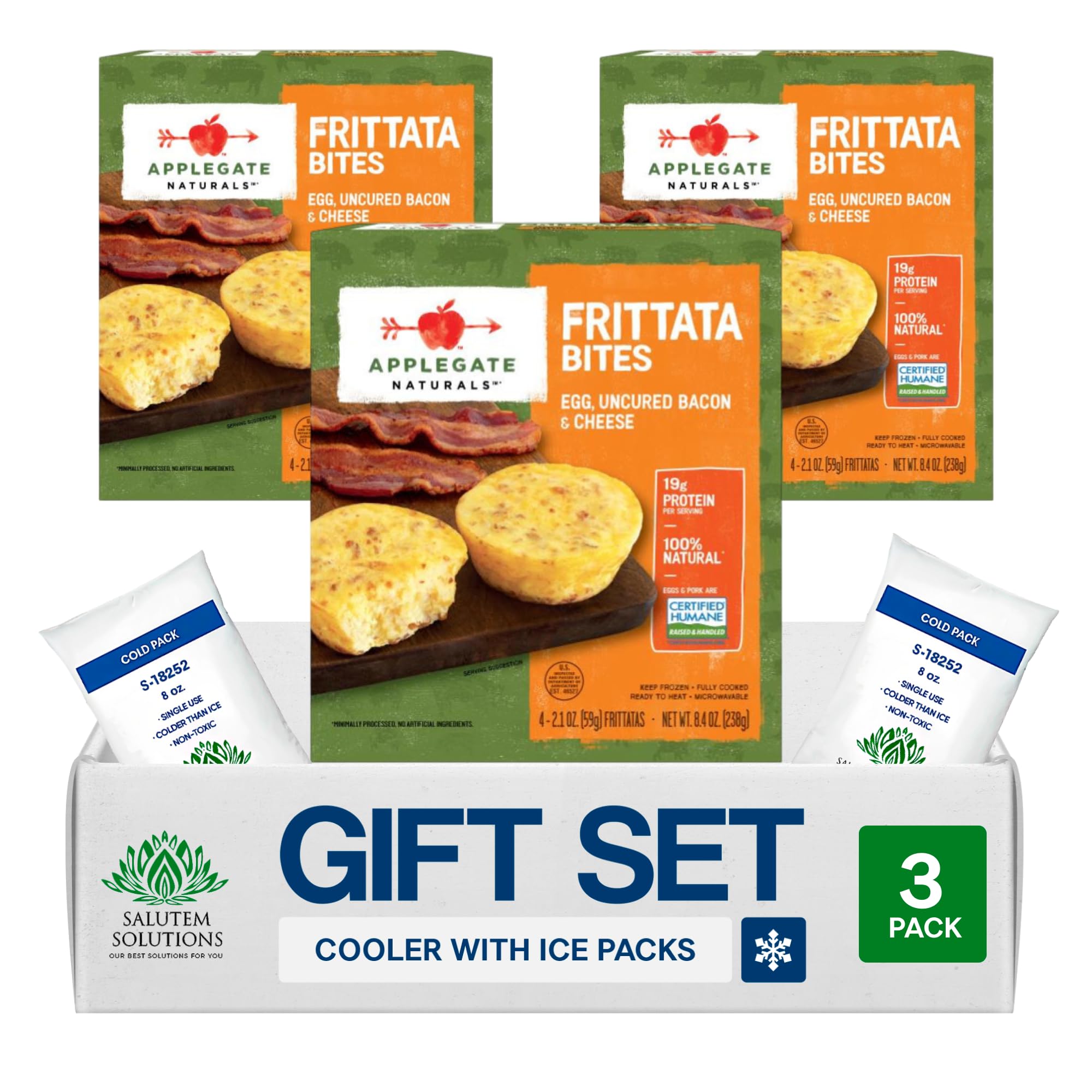 Gift Set – Egg and Cheese Breakfast – Applegate Naturals Frittata Bites (3-Pack)