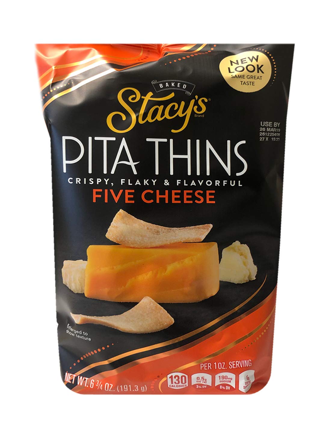 Five Cheese Flavored Pita Thins Crispy & Flaky Chips Made From Real Bread