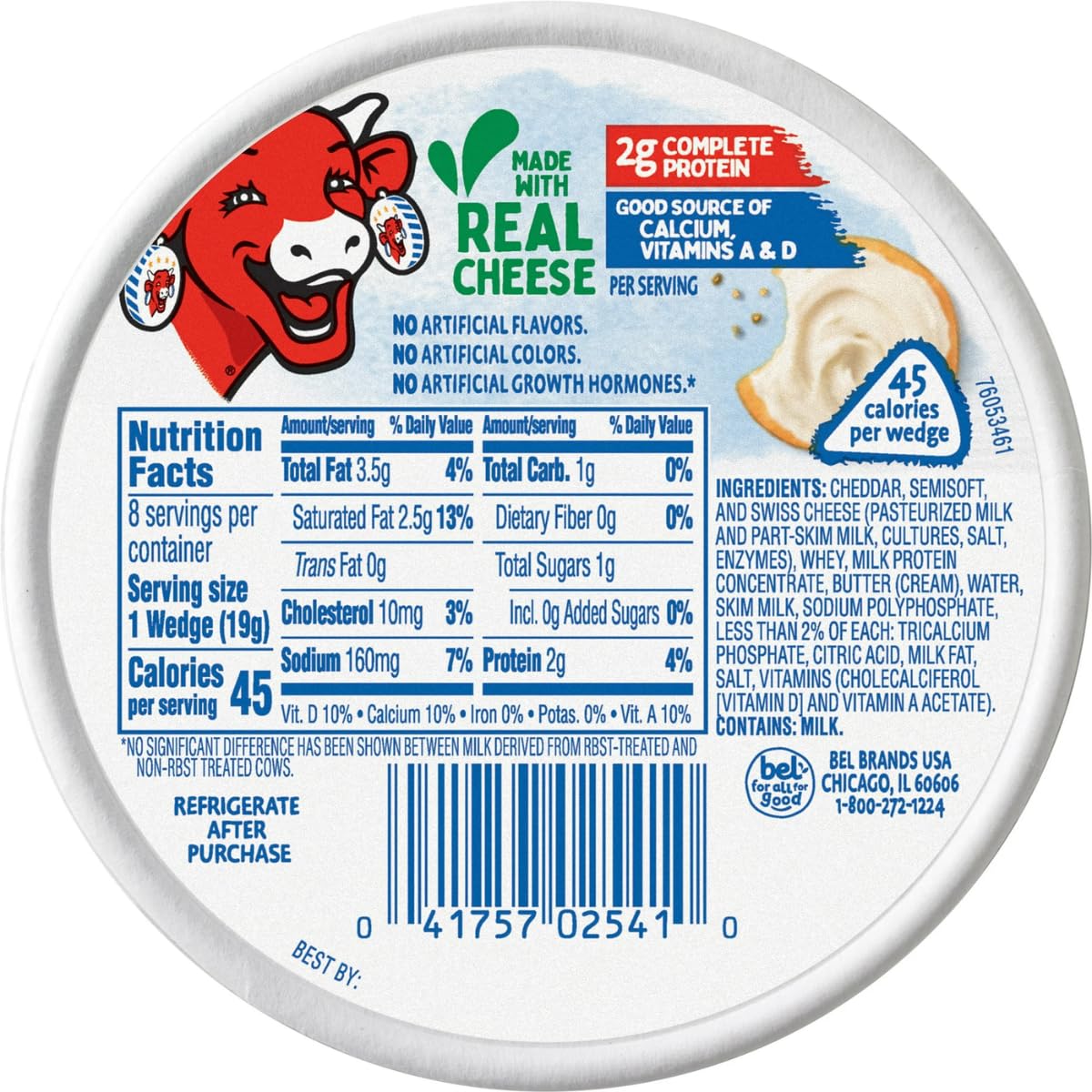 Laughing Cow Original Creamy Swiss Cheese Each ( Per Order)