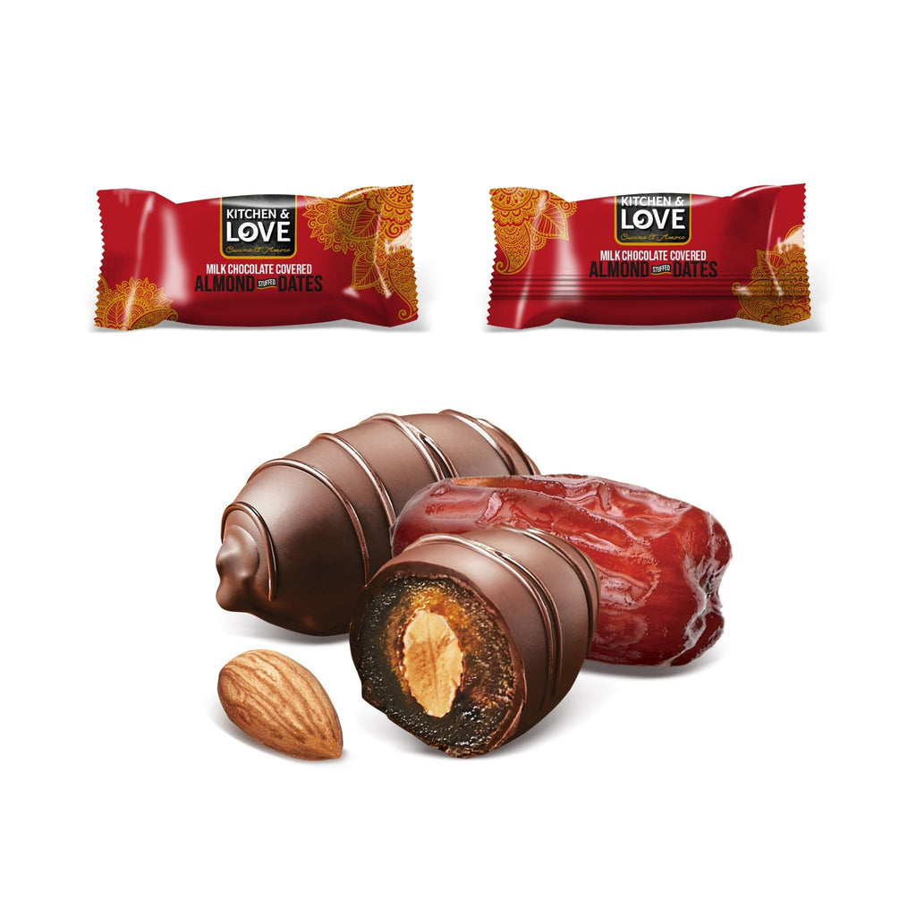 Chocolate Covered Almond Stuffed Dates