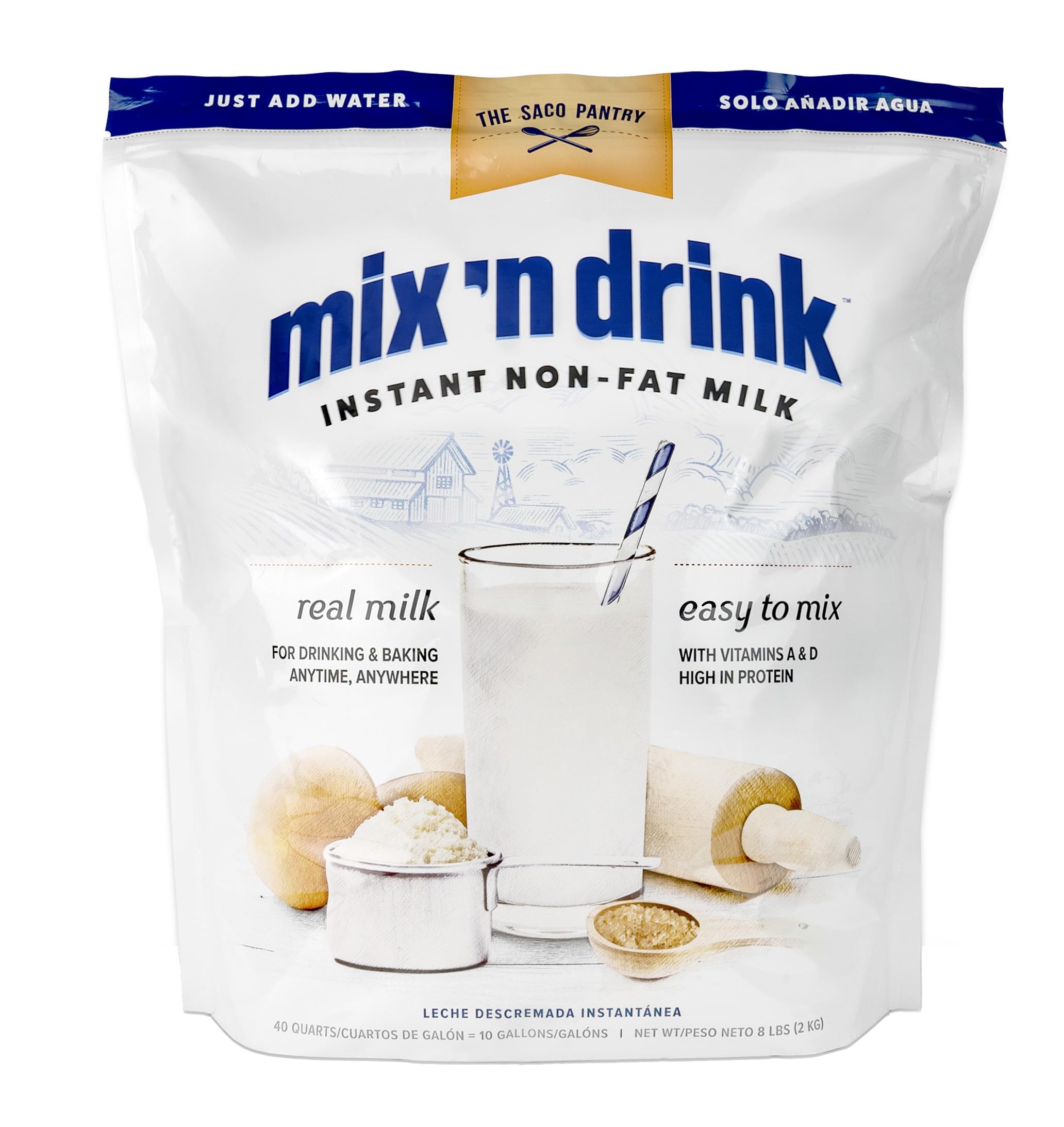 Makes 3 Quarts High Calcium and Protein Mix 'N Drink Instant Skim Milk