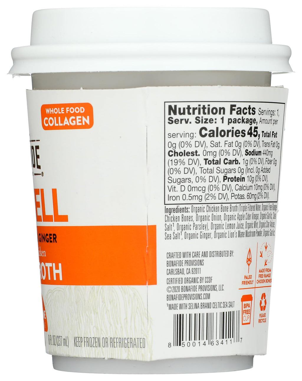 Frozen Mint & Ginger Chicken Bone Broth Fresh Be Well