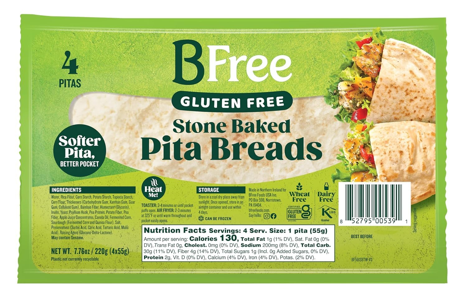 Wheat 4 Pita Breads Stone Baked