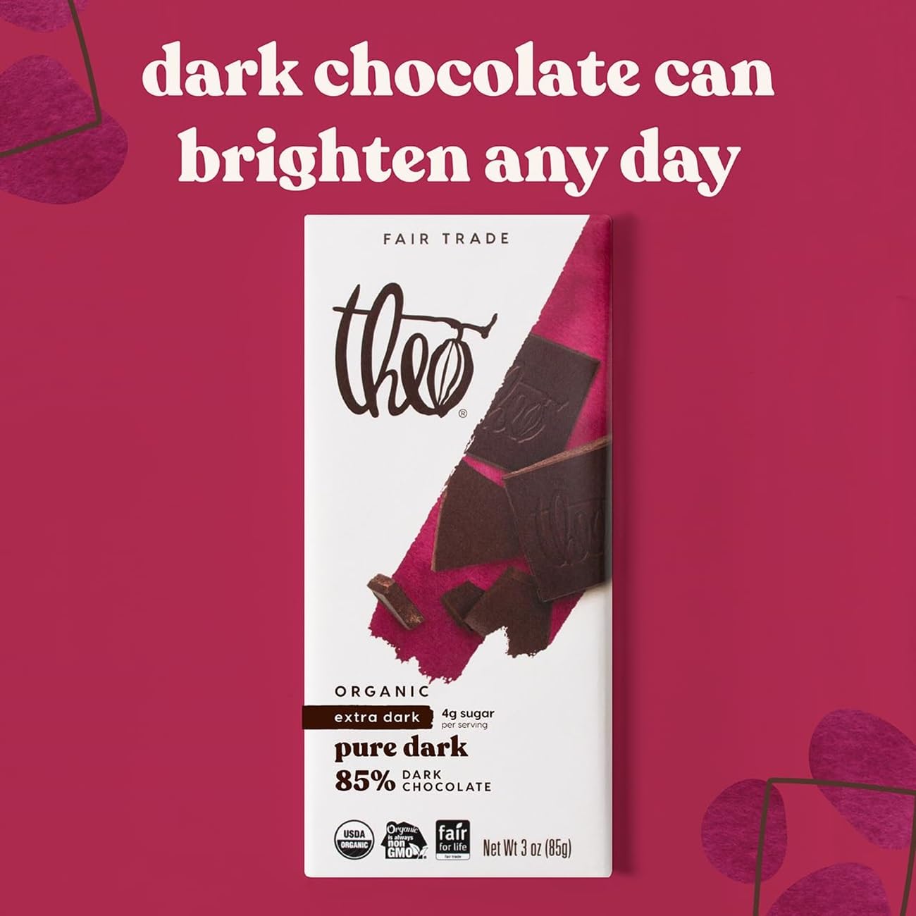 Cacao 85% Chocolate Pure Dark Bar