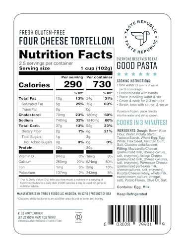 Tortelloni Cooks in Just 3 Minutes Four Cheese Stuffed Fresh Pasta