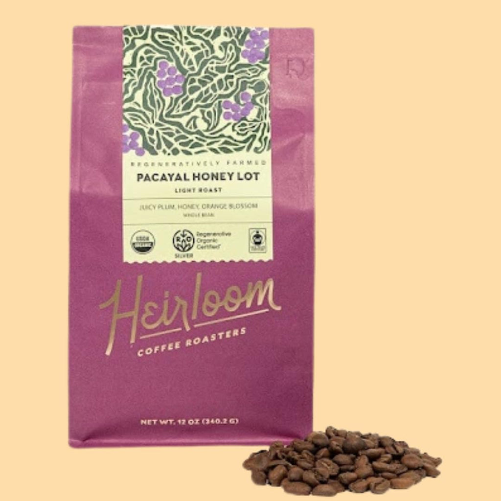 Heirloom Roasters Pacayal Honey Lot Light Roast Whole Bean Coffee Regenerative Certified