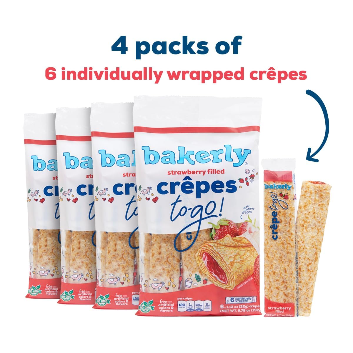 Strawberry Filled Crepes To Go! 6-Count