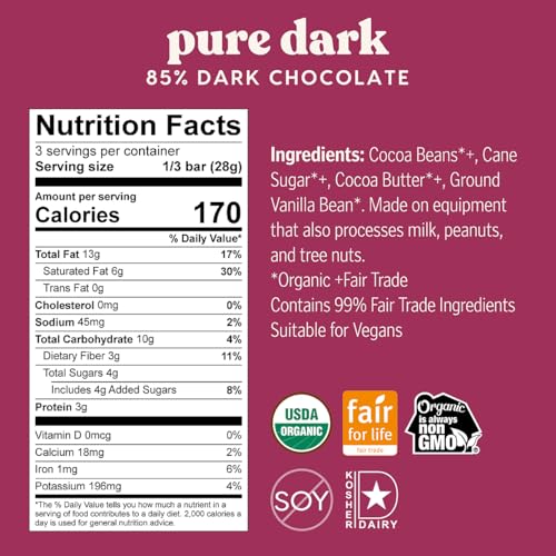 Cacao 85% Chocolate Pure Dark Bar