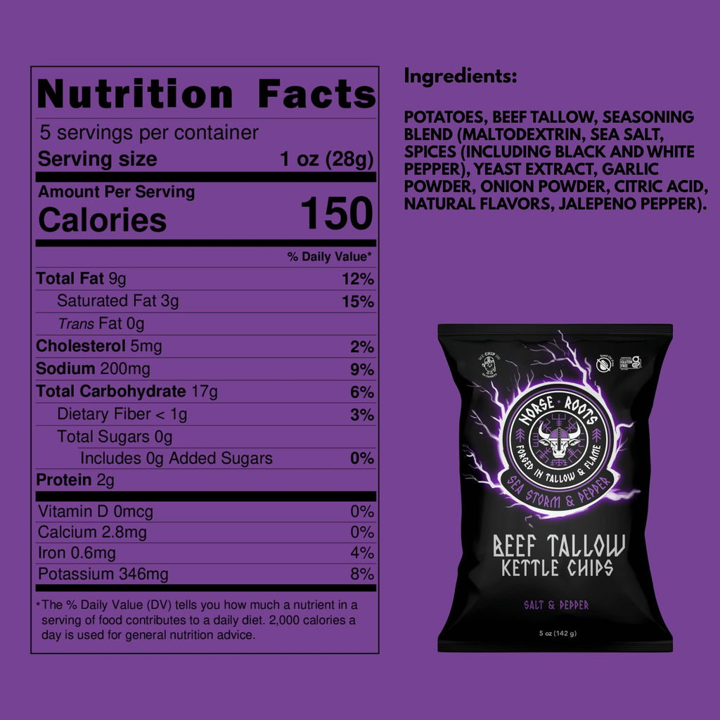 Beef Tallow Kettle Chips – Seed Oil Potato