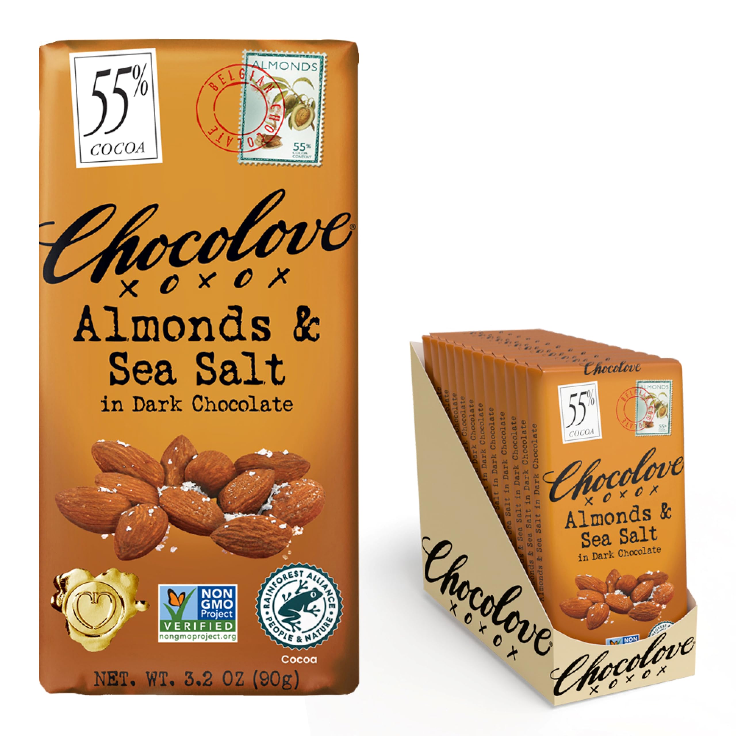 Almonds & Sea Salt Dark Chocolate Bars