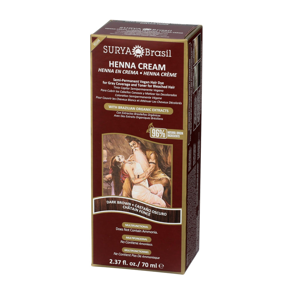 Henna Cream Dark Brown 96% Natural Ingredients Cruelty-Free