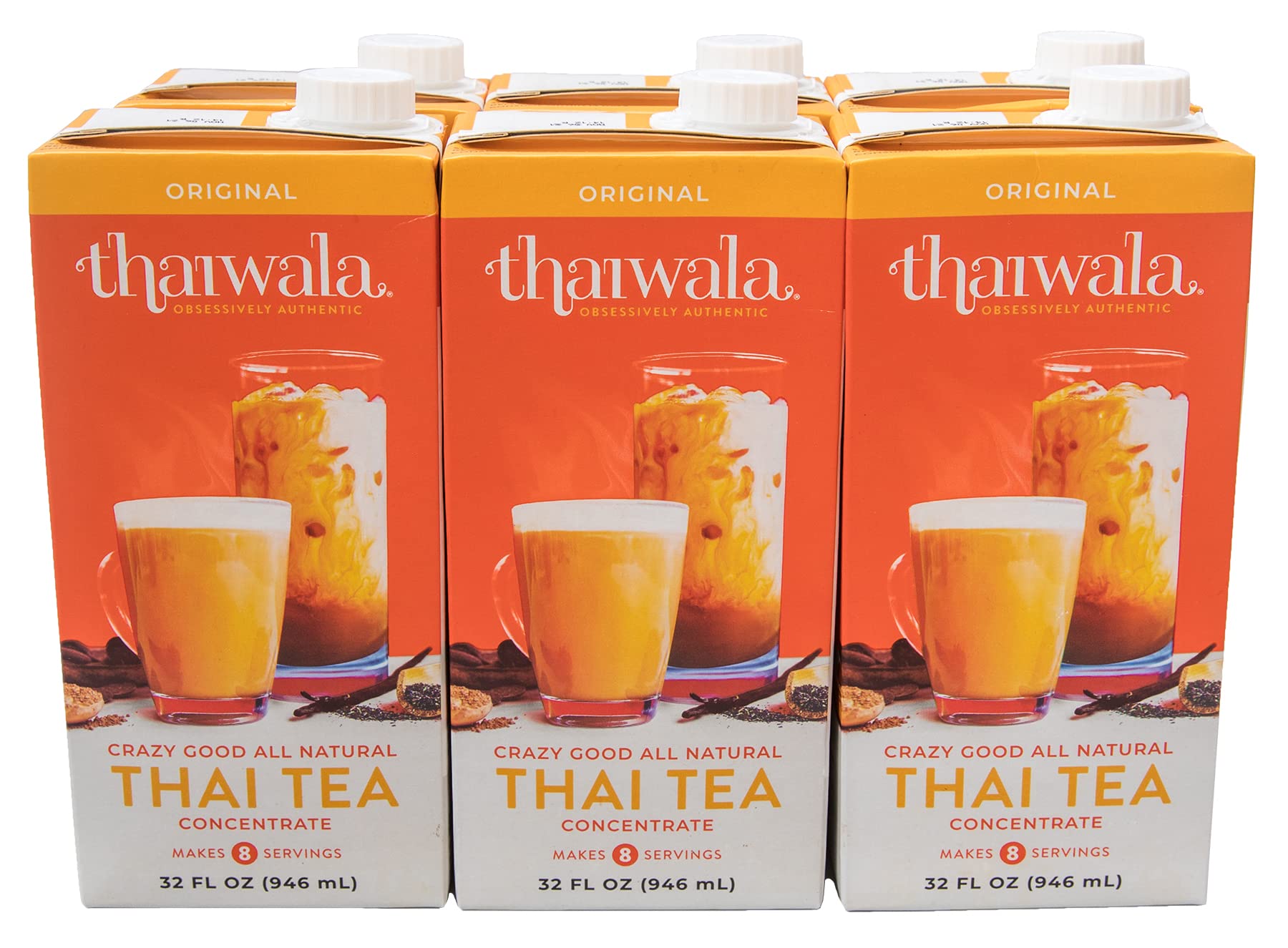 Traditional Thai Tea Concentrate (6 X ) Equal Parts Half and Or Whole Milk