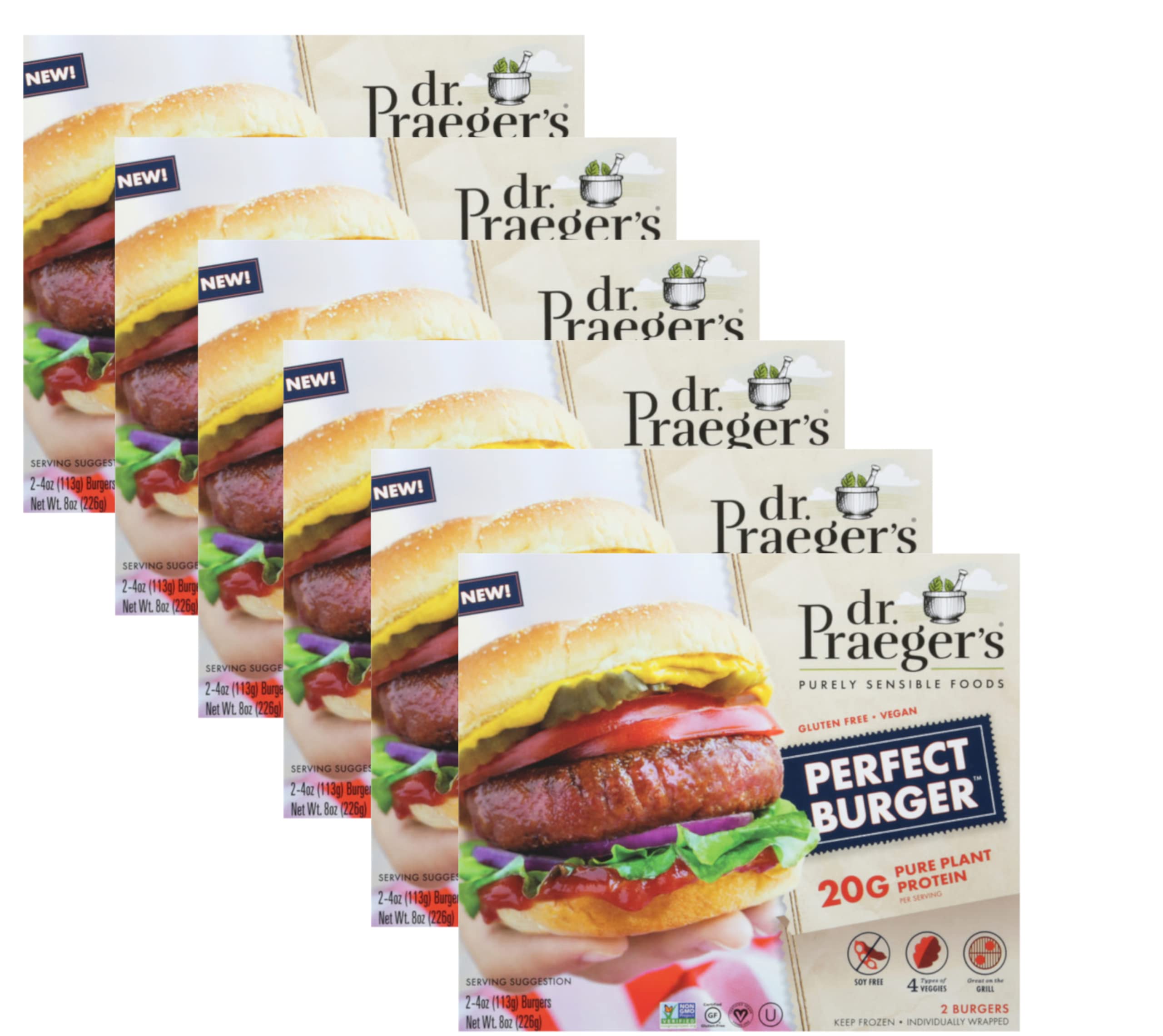 Dr Praeger''s Perfect Burgers Made with Sunflower Oil Pure Protein Soy
