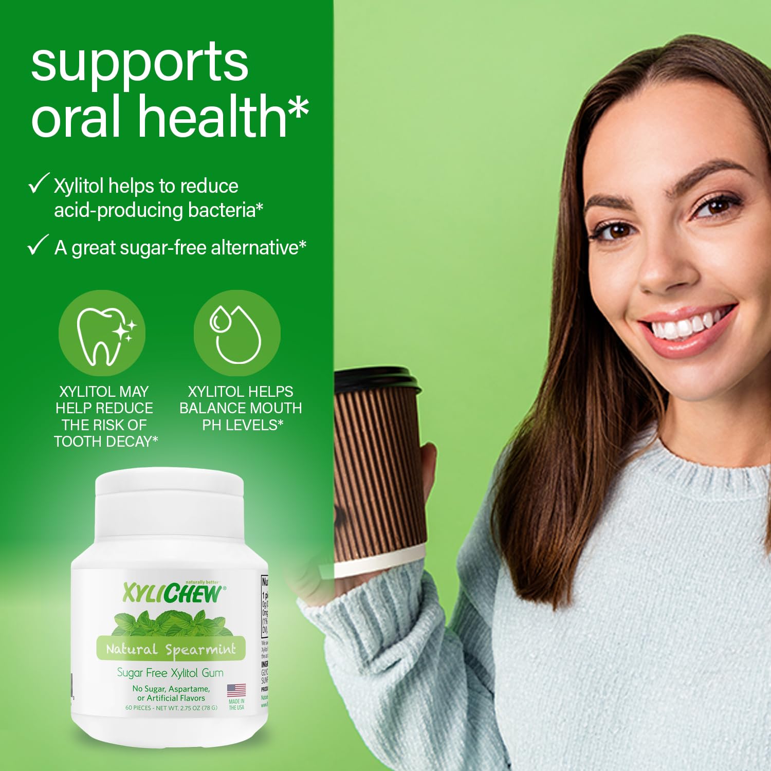 Non Aspartame Natural Oral Care Gum Xylitol Chewing