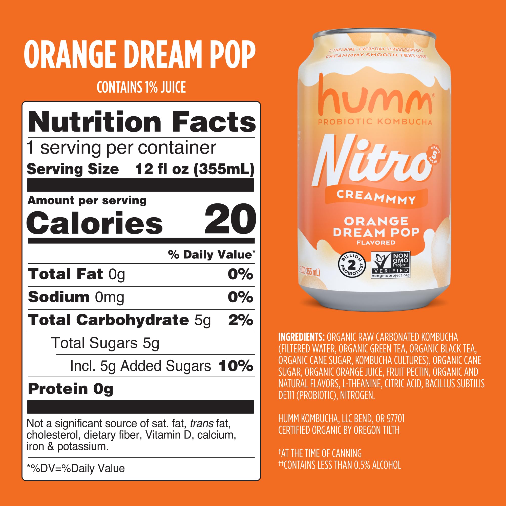Creamy Smooth Probioitc Drink Sparkling Soda Nitro Kombucha