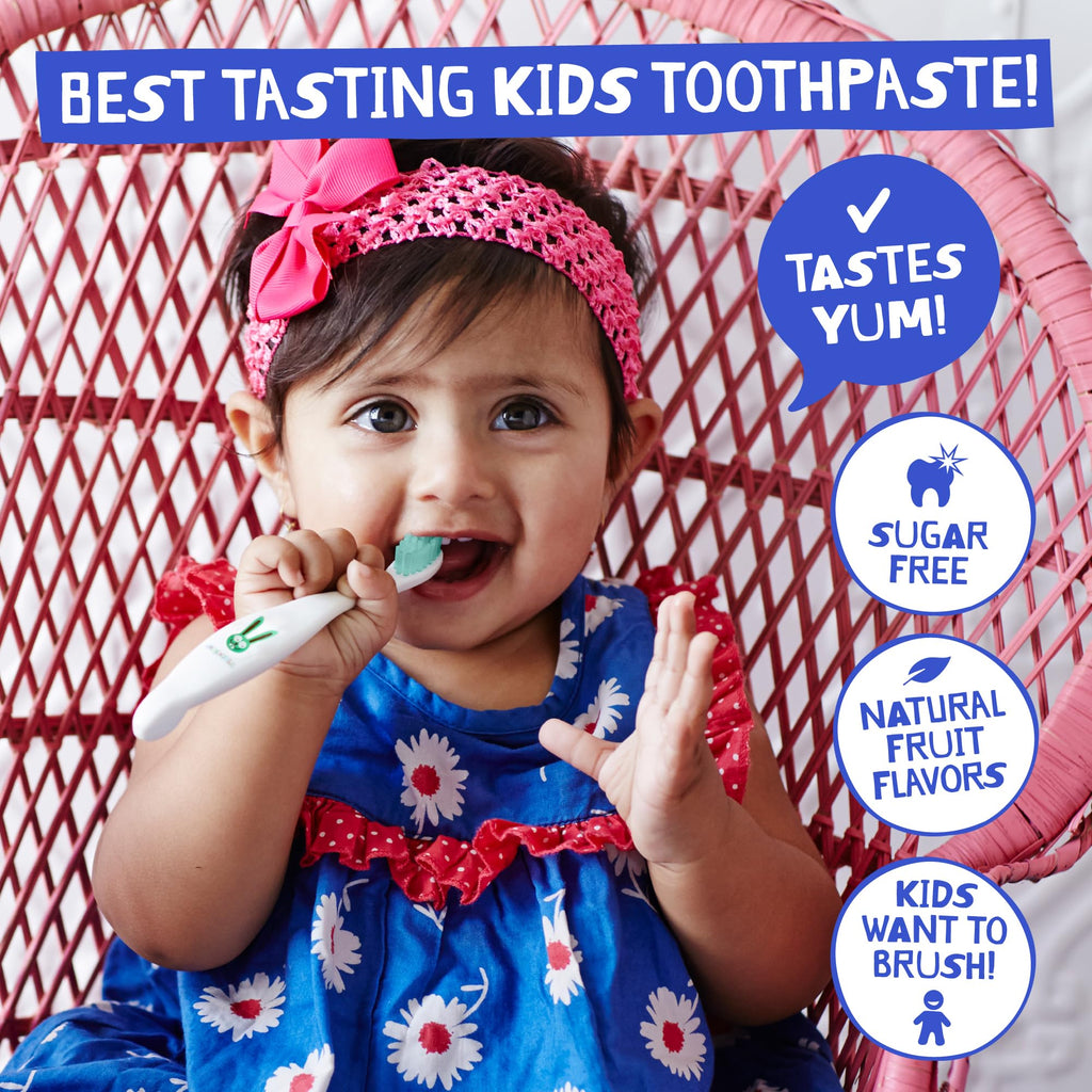 Natural Toothpaste For Kids Toddler (Baby Fluoride Training (Flavor Free)