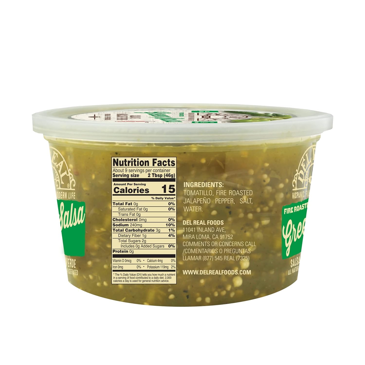 Del Real Foods Fire Roasted Green Salsa