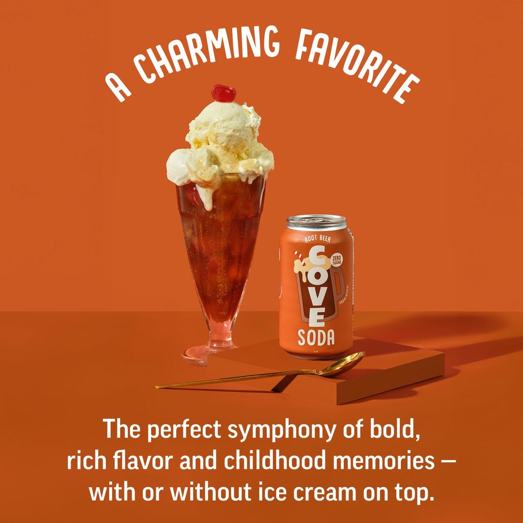 Cove Probiotic Zero Sugar Better-For-You Alternative Refreshing Delicious Drink Soda