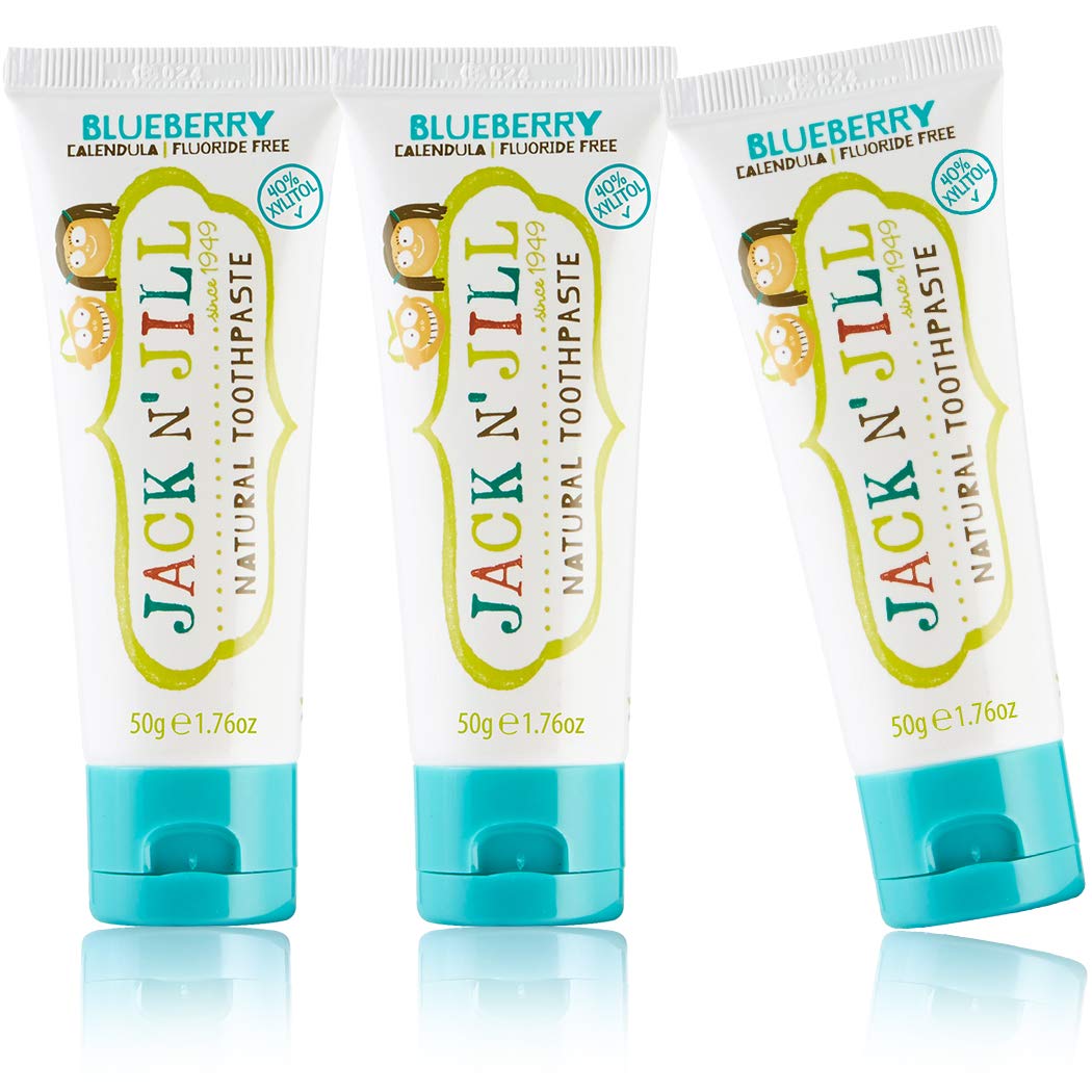 Natural Toothpaste For Kids Toddler (Baby Fluoride Training (Blueberry)