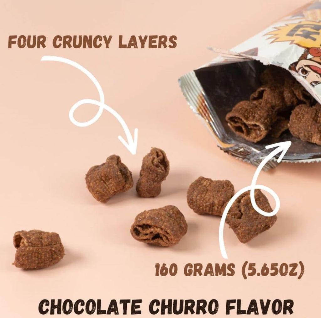 [4 Big Packs] Turtle Chips Chocolate Churro Flavor