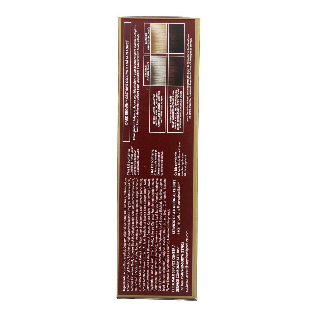 Henna Cream Dark Brown 96% Natural Ingredients Cruelty-Free