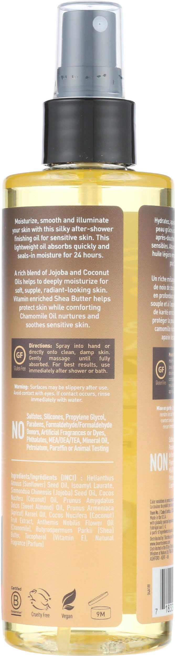 Jojoba Hydration Coconut & Chamomile Body Oil Spray