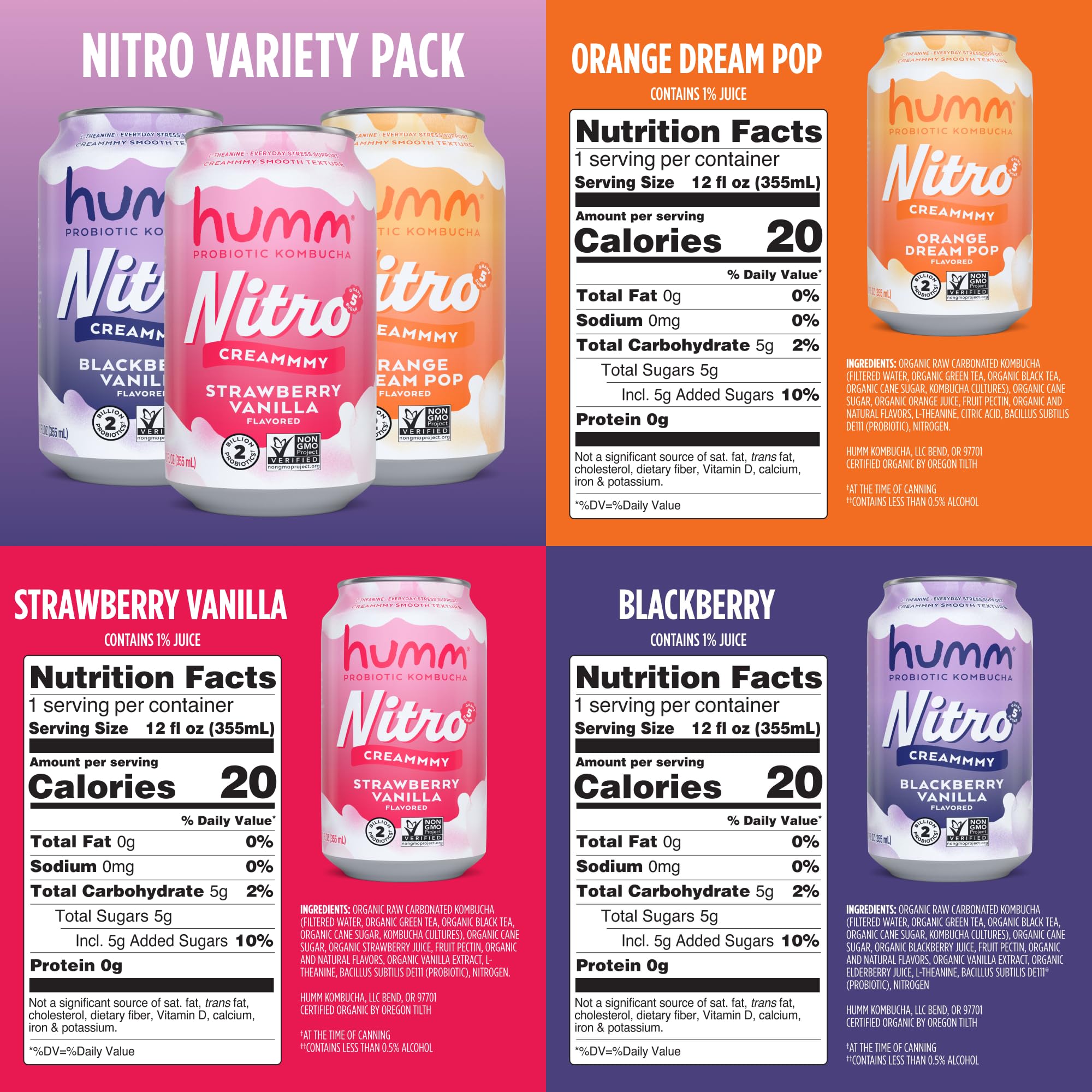 Creamy Smooth Probioitc Drink Sparkling Soda Nitro Kombucha