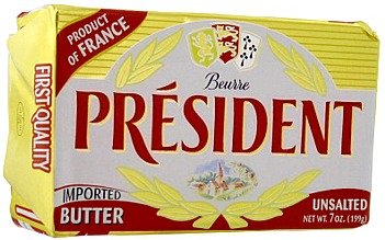 President Unsalted Butter in Foil, 7 oz / 199 g (Pack of 4)