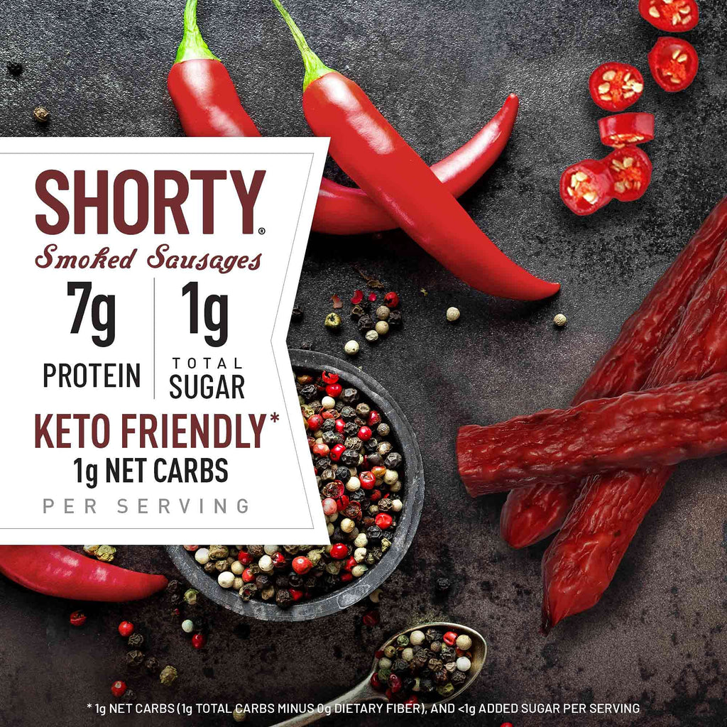 Per Serving Protein Pork Hot & Spicy Smoked Shorty Sausages
