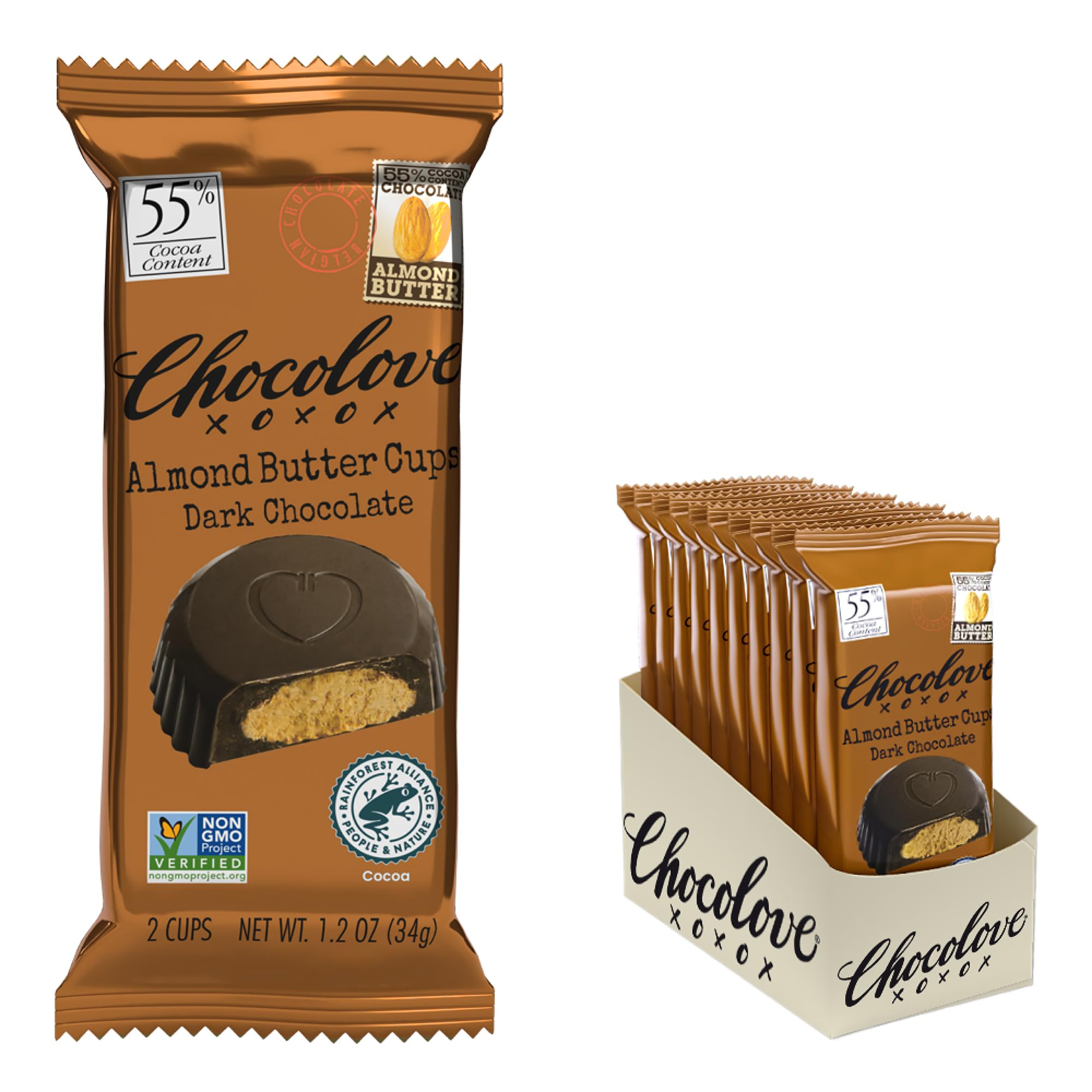 Almond Butter Cups in Dark Chocolate