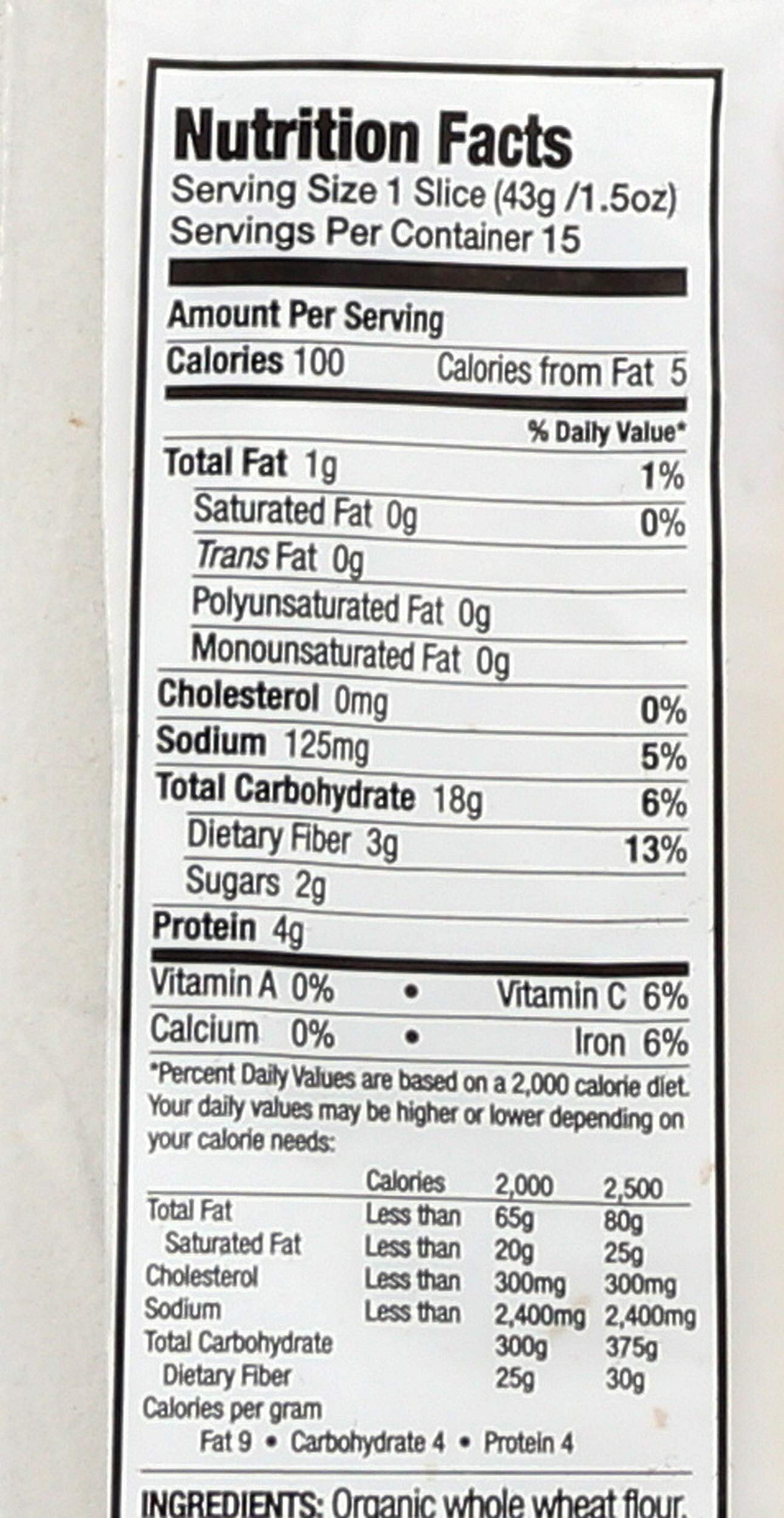 Bakery, Bread 100 Pct Whole Wheat