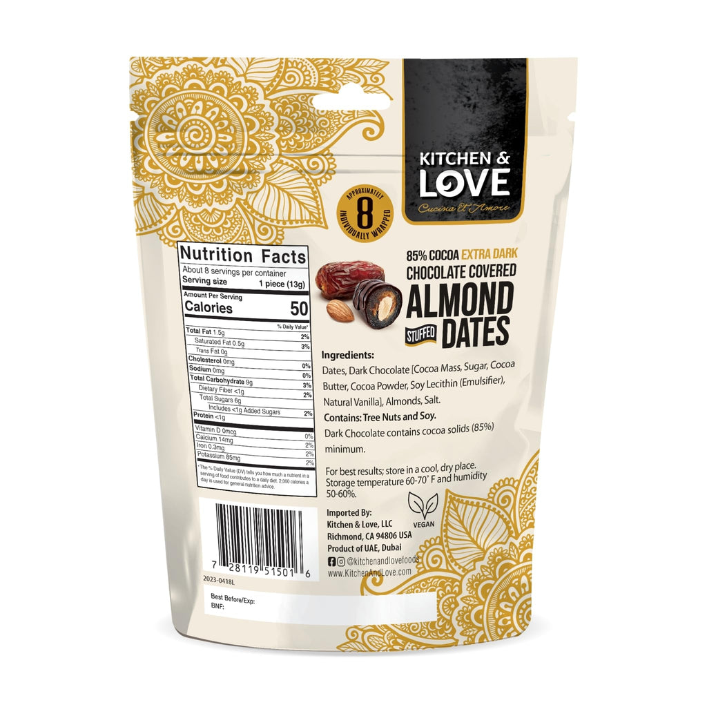 Chocolate Covered Almond Stuffed Dates