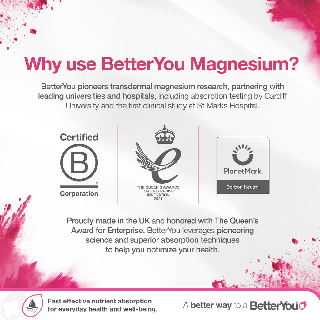 BetterYou Magnesium Mineral Bath Flakes Salts with Chloride Foot Or Body Soak Safe On Sensitive Skin