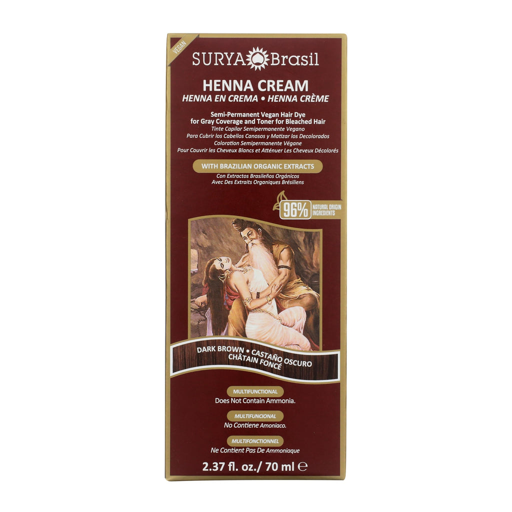 Henna Cream Dark Brown 96% Natural Ingredients Cruelty-Free