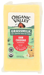 Organic Valley Raw Cheddar Grass-Fed Milk Cheese, 8 oz (Pack of 10)