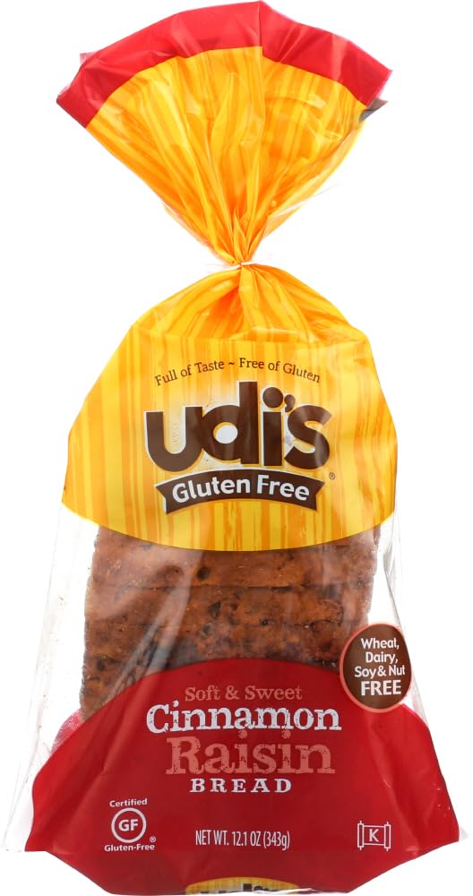 Udi's Gluten-Free Cinnamon Raisin Bread, 12 oz (Pack of 3)