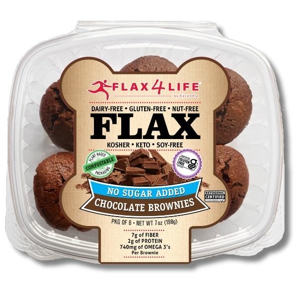 Flax4Life Chocolate Brownies, No Sugar Added