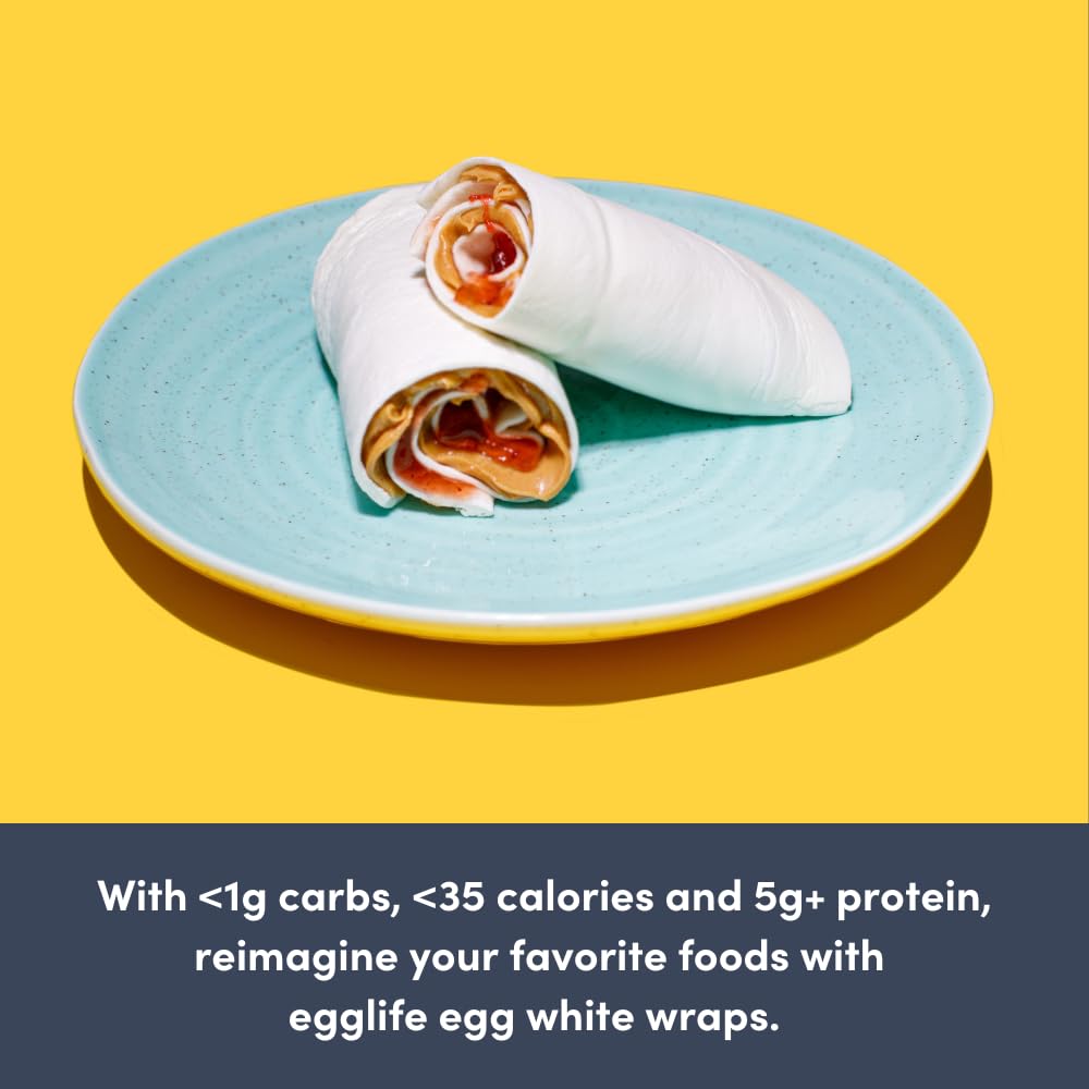 Egglife Egg White Wraps (Pack of 2, 12 Wraps Total)