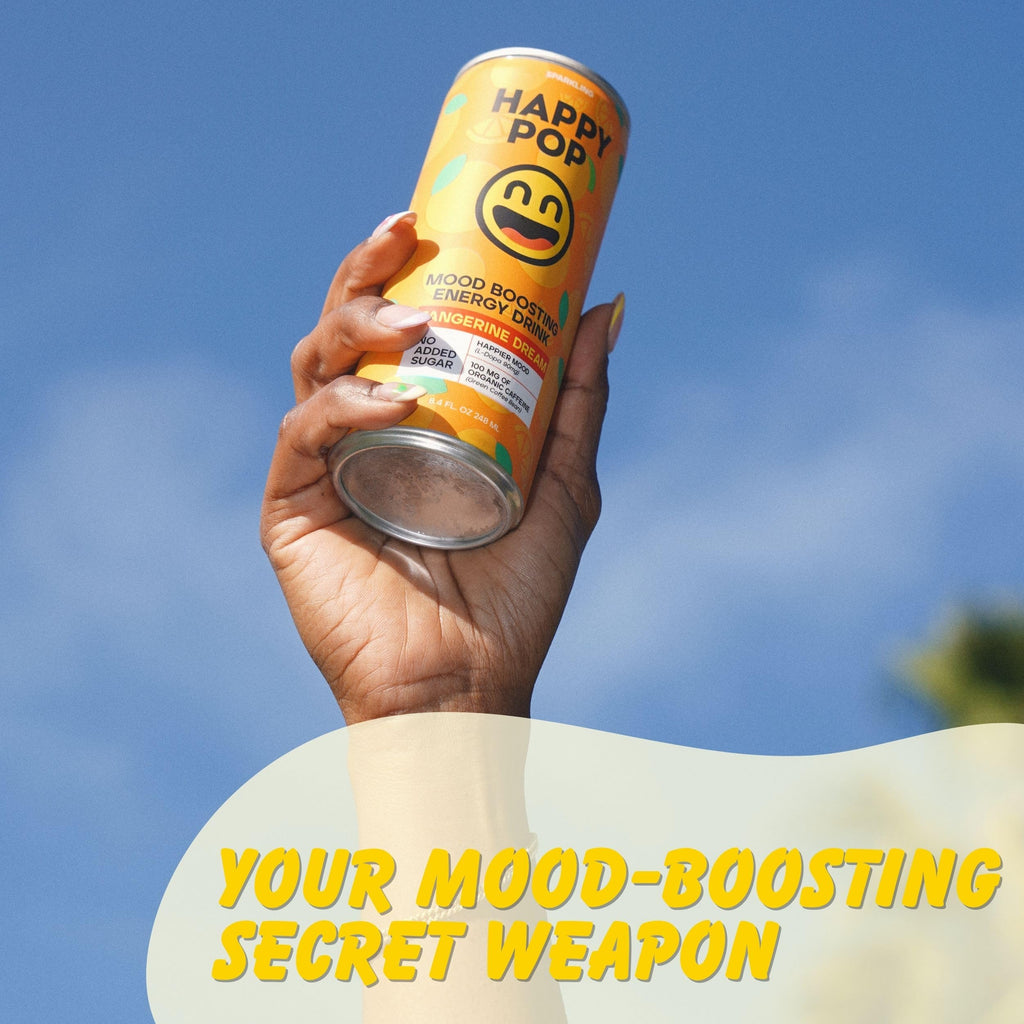 HAPPY POP! 100Mg Caffeine – Tangerine Dream Energy Drinks Mood Boosting Drink