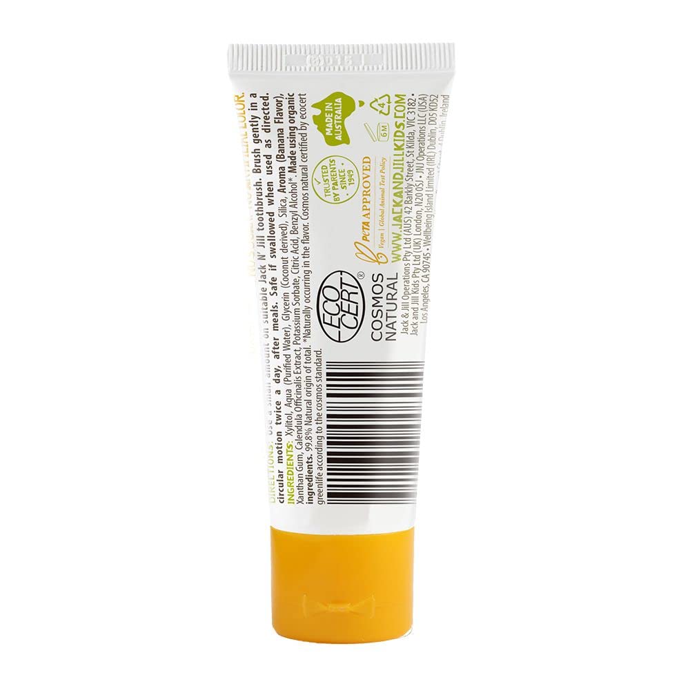 Natural Toothpaste For Kids Toddler (Baby Fluoride Training (Banana)