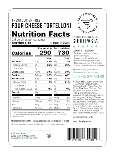 Tortelloni Cooks in Just 3 Minutes Four Cheese Stuffed Fresh Pasta