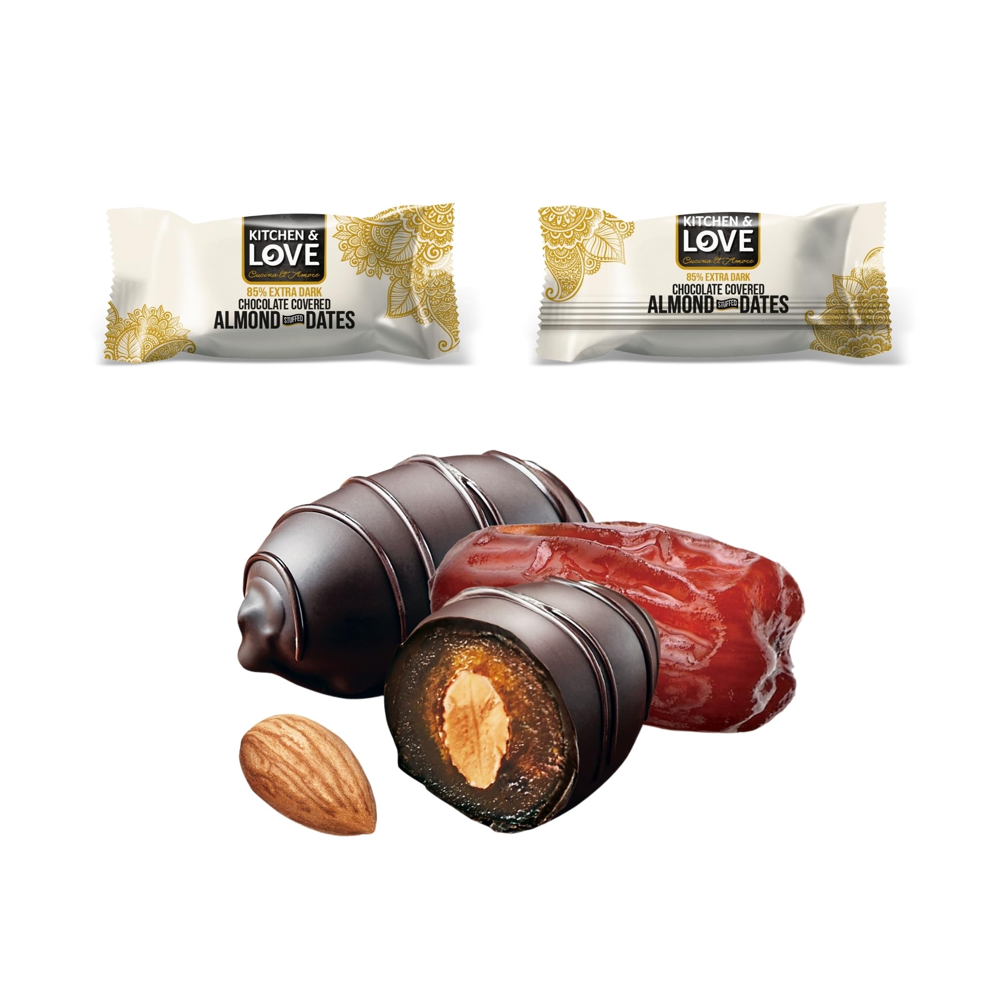 Chocolate Covered Almond Stuffed Dates