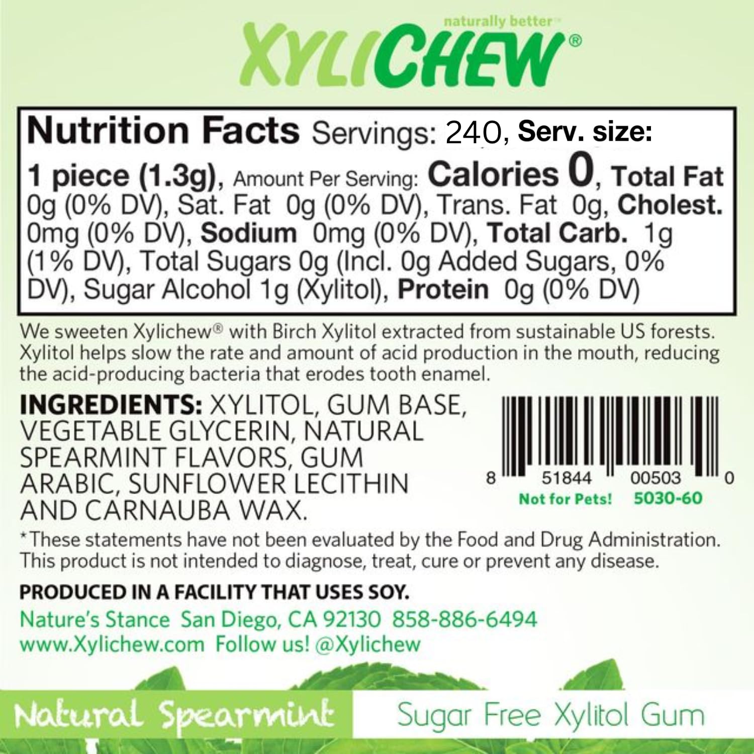 Non Aspartame Natural Oral Care Gum Xylitol Chewing