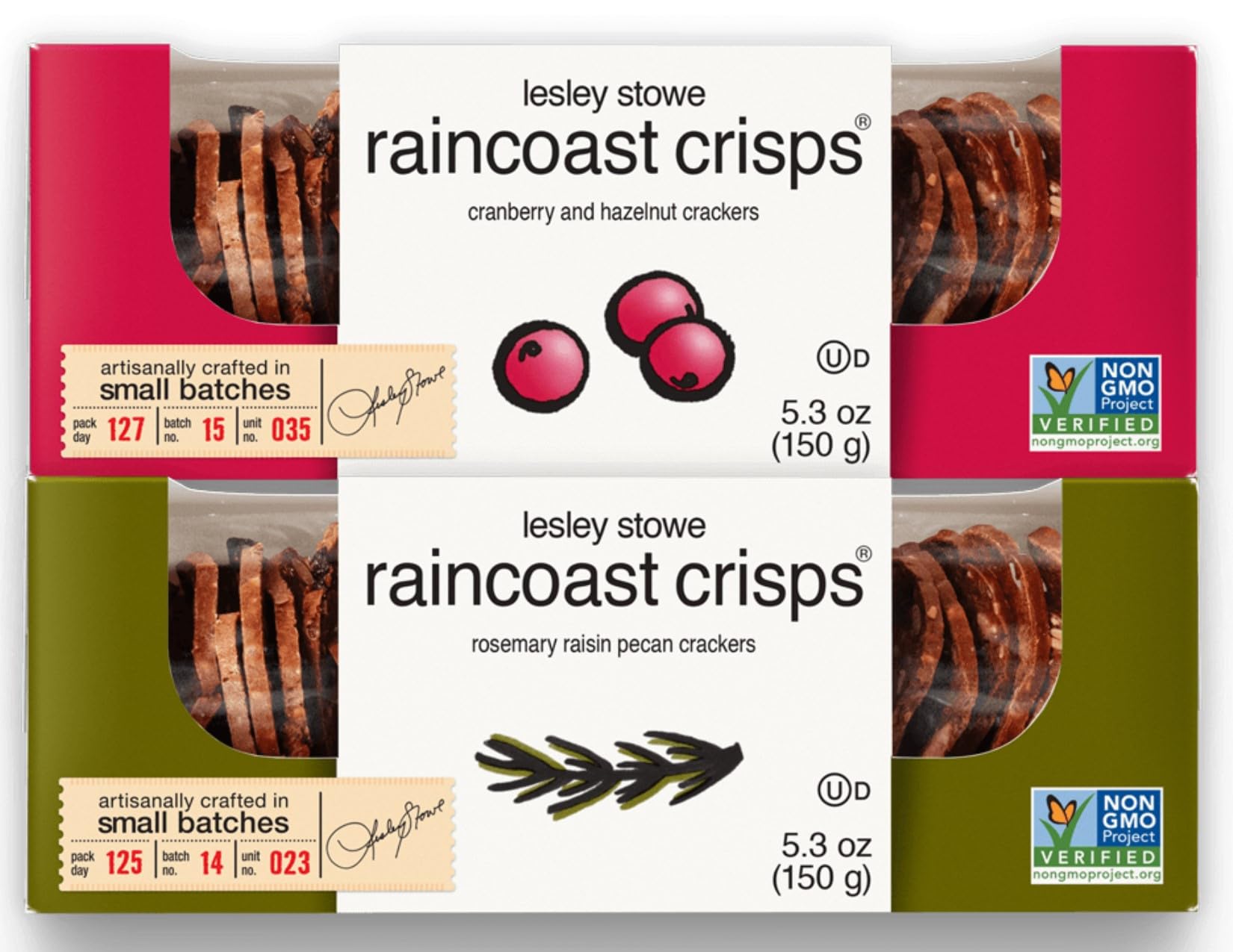 Lesley Stowe Variety Pack (Hazelnut Cranberry & Rosemary Raisin Pecan)