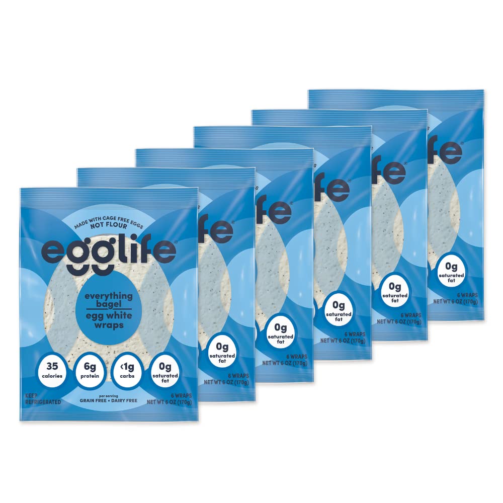 Egglife Egg White Wraps (Pack of 2, 12 Wraps Total)
