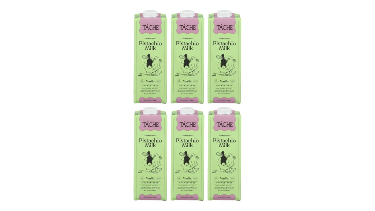 Tache Unsweetened Vanilla Pistachio Milk, 32 fl oz (Pack of 6)