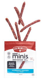 CREMINELLI Orginal Salami Minis Snacks, Humanely-Raised U.S. Pork, Keto & Paleo Friendly, 19g of Protien - Sugar Free, Gluten Free, No Added Nirtates or Nitrites